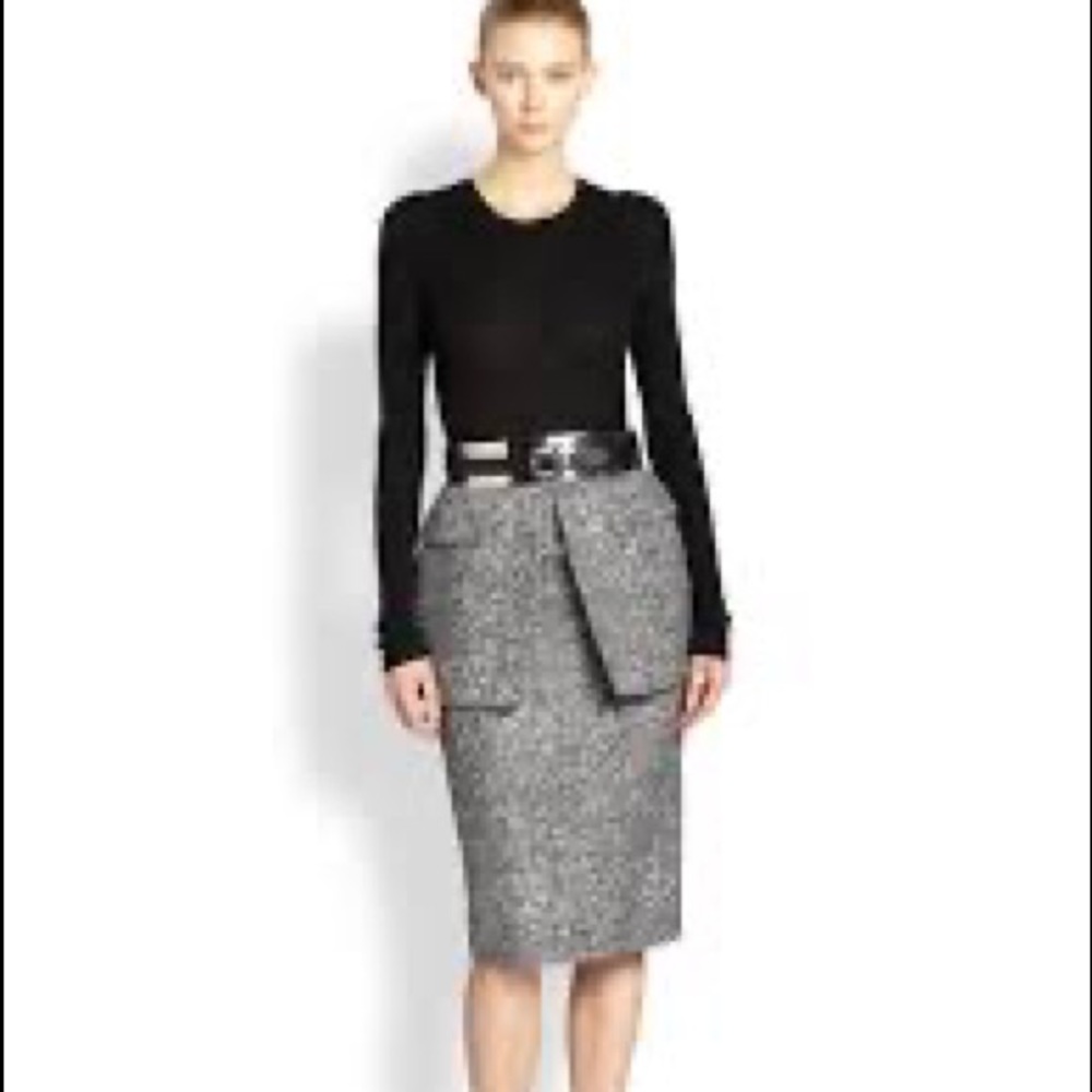 Michael Kors Tweed Jacquard Peplum Skirt. Sz 2